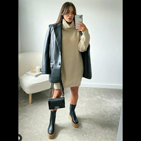 H&M Shoes - H&M High-profile two tone platform boots blogger's